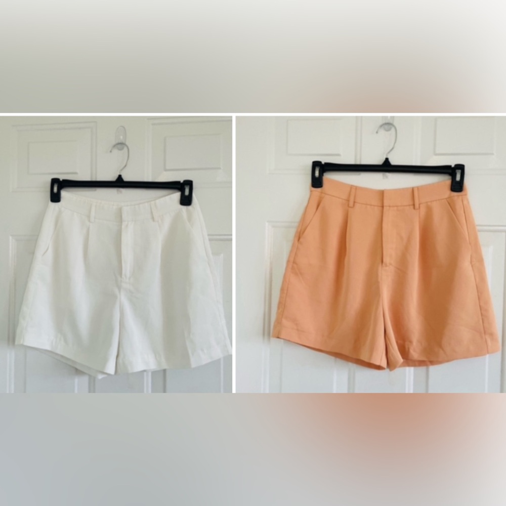 VICI Bundlle Of Two Orange And White Women Lined Shorts Size S